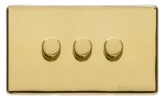 M Marcus Heritage Brass Studio Range 3 Gang Multi Location Primary Dimmer Switch (Compatible with LED bulbs)