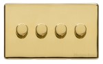 M Marcus Heritage Brass Studio Range 4 Gang Multi Location Secondary Dimmer (Compatible with LED bulbs)