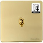 M Marcus Heritage Brass Studio Range 1 Gang Dimming Stockholm Toggle Switch