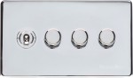 M Marcus Heritage Brass Studio Range 4 Gang Mixed Toggle Switch Dimmer Switch 1xToggle Switch 3xTED