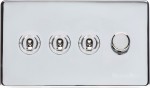 M Marcus Heritage Brass Studio Range 4 Gang Mixed Toggle Switch Dimmer Switch 3xToggle Switch 1xTED