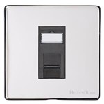 M Marcus Heritage Brass Studio Range 1 Gang CAT6 Socket with Black Trim