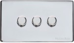 M Marcus Heritage Brass Studio Range 3 Gang Multi Location Primary Dimmer Switch (Compatible with LED bulbs)