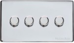 M Marcus Heritage Brass Studio Range 4 Gang Multi Location Secondary Dimmer (Compatible with LED bulbs)