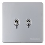 M Marcus Heritage Brass Studio Range 2 Gang Stockholm Toggle Switch