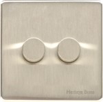 M Marcus Heritage Brass Studio Range 2 Gang Multi Location Secondary Dimmer (Compatible with LED bulbs)