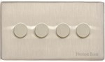 M Marcus Heritage Brass Studio Range 4 Gang Multi Location Secondary Dimmer (Compatible with LED bulbs)