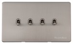 M Marcus Heritage Brass Studio Range 4 Gang Stockholm Toggle Switch