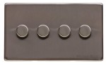 M Marcus Heritage Brass Studio Range 4 Gang Multi Location Secondary Dimmer (Compatible with LED bulbs)