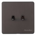 M Marcus Heritage Brass Studio Range 2 Gang Stockholm Toggle Switch