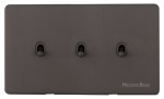 M Marcus Heritage Brass Studio Range 3 Gang Stockholm Toggle Switch