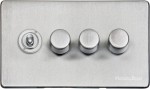 M Marcus Heritage Brass Studio Range 4 Gang Mixed Toggle Switch Dimmer Switch 1xToggle Switch 3xTED