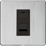 M Marcus Heritage Brass Studio Range 1 Gang CAT6 Socket with Black Trim
