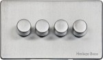 M Marcus Heritage Brass Studio Range 4 Gang Multi Location Secondary Dimmer (Compatible with LED bulbs)