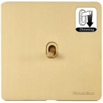 M Marcus Heritage Brass Studio Range 1 Gang Dimming Stockholm Toggle Switch