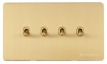 M Marcus Heritage Brass Studio Range 4 Gang Stockholm Toggle Switch