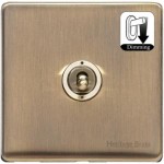 M Marcus Heritage Brass Studio Range 1 Gang Dimming Toggle Switch