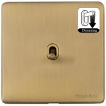 M Marcus Heritage Brass Studio Range 1 Gang Dimming Stockholm Toggle Switch