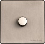 M Marcus Heritage Brass Studio Range 1 Gang Multi Location Primary Dimmer (Compatible with LED bulbs)