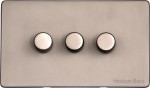 M Marcus Heritage Brass Studio Range 3 Gang Multi Location Primary Dimmer Switch (Compatible with LED bulbs)