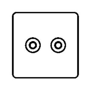M Marcus Heritage Brass Studio Range 2 Gang Non-Isolated TV/Coaxial Socket with White Trim