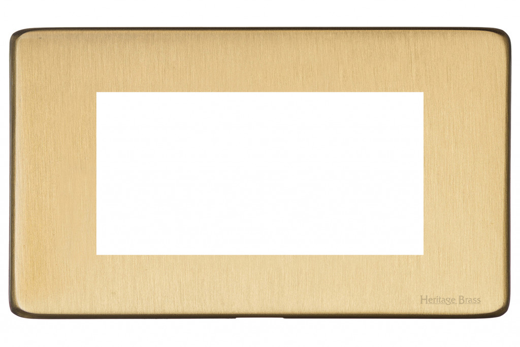 M Marcus Heritage Brass Vintage Range 4 Module Euro Plate