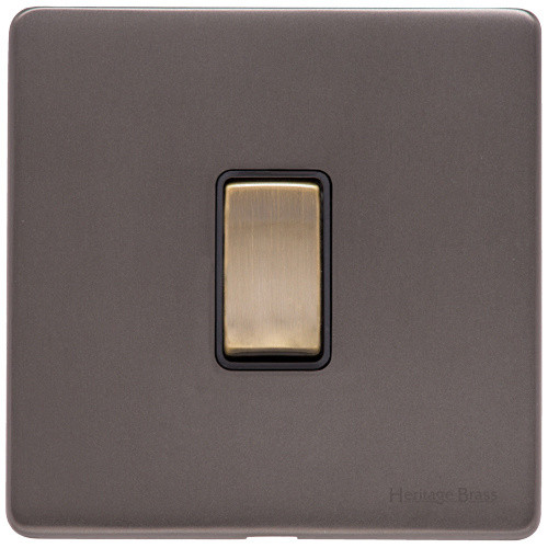 M Marcus Heritage Brass Verona Range 1 Gang 2 Way Rocker Switch