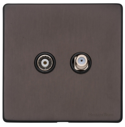 M Marcus Heritage Brass Verona Range TV/Satellite Socket