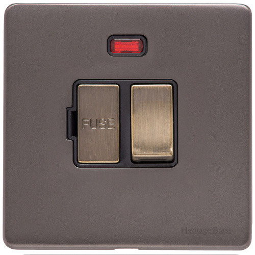 Heritage Brass Verona Range Switched Fused Spur Unit with Neon Indicator