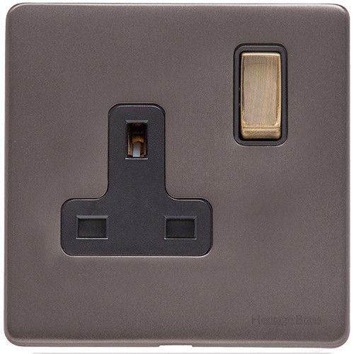 M Marcus Heritage Brass Verona Range Single Switched Socket