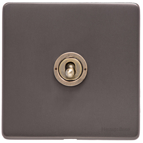 M Marcus Heritage Brass Verona Range 1 Gang 2 Way Toggle Switch