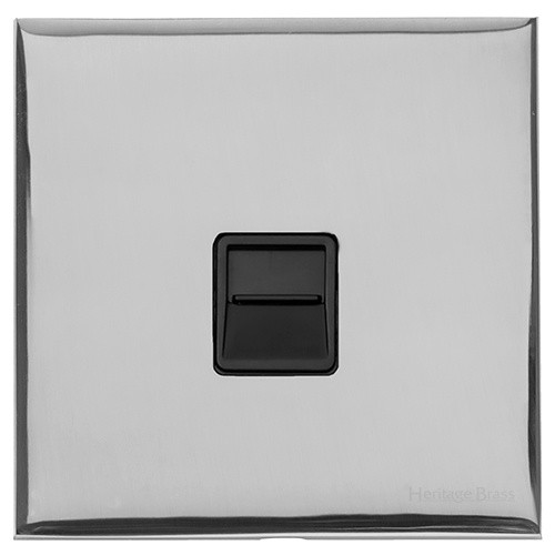 M Marcus Heritage Brass Winchester Range 1 Gang Master Line Socket with Black Trim