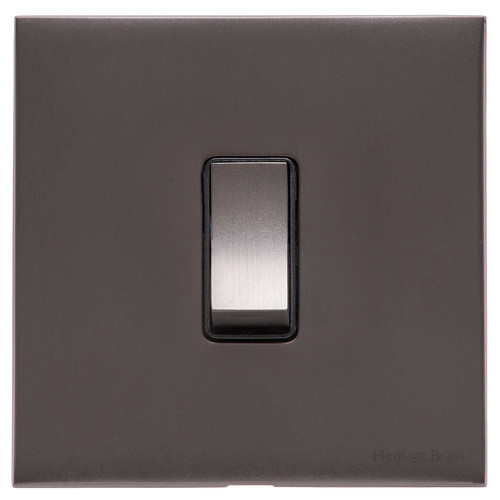 Heritage Brass Winchester Range 20 Amp Double Pole Switch with Black Trim