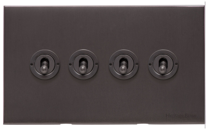 Heritage Brass 4 Gang 2 Way Toggle Switch