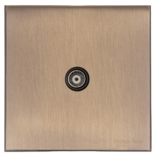 M Marcus Heritage Brass Windsor Range 1 Gang Isolated TV Coaxial Socket