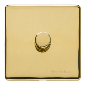 M Marcus Heritage Brass Studio Range 1 Gang 2 Way Push On/Off Dimmer Switch (400 watts)