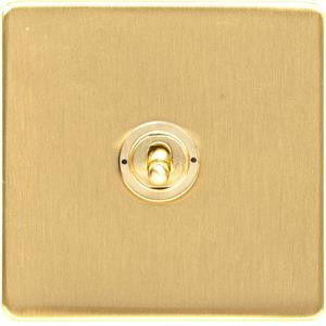 M Marcus Heritage Brass Studio Range 1 Gang Intermediate Toggle Switch