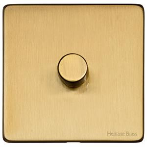 M Marcus Heritage Brass Studio Range 1 Gang Trailing Edge LED Dimmer Switch