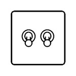 M Marcus Heritage Brass Studio Range 2 Gang 2 Way Toggle Switch