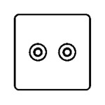 M Marcus Heritage Brass Studio Range 2 Gang Non-Isolated TV/Coaxial Socket with Black Trim