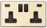 M Marcus Heritage Brass Vintage Range Double USB-A & USB-C Socket