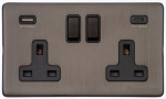 M Marcus Heritage Brass Vintage Range Double USB-A & USB-C Socket