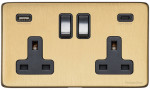 M Marcus Heritage Brass Vintage Range Double USB-A & USB-C Socket