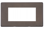 M Marcus Heritage Brass Vintage Range 4 Module Euro Plate