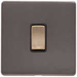 M Marcus Heritage Brass Verona Range 1 Gang Intermediate Rocker Switch