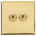 M Marcus Heritage Brass Winchester Range 2 Gang 2 Way Toggle Switch