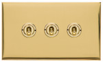 M Marcus Heritage Brass Winchester Range 3 Gang 2 Way Toggle Switch