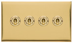 M Marcus Heritage Brass Winchester Range 4 Gang 2 Way Toggle Switch