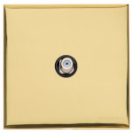 M Marcus Heritage Brass Winchester Range 1 Gang Satellite Socket with Black Trim