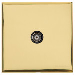 M Marcus Heritage Brass Winchester Range 1 Gang Isolated TV Coaxial Socket with Black Trim